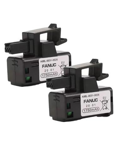 2 Pack 3V 1750mAh A98L-0031-0026 PLC Battery for FANUC A98L-0031-0026 A02B-0309-K102 Non-Rechargeable