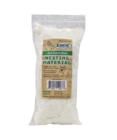 All-Natural Nesting Material - 100% Cotton Eco-Friendly Animal Bedding - For Sugar Gliders, Squirrels, Hamsters, Rabbits, Chinchillas, Rats, Mice, Gerbils, Guinea Pigs and Other Small Pets 1.5 oz.