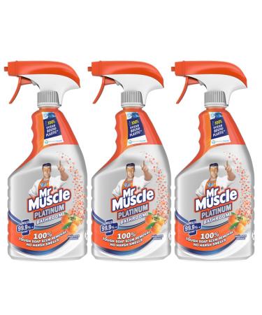 3 x 750ml Mandarin Orange Fragrance Bathroom Cleaner Citrus Grease Cleaning Household Spray