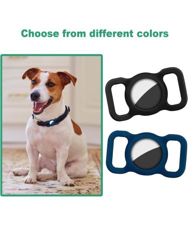 Ainiv Silicone Protection Case for Apple Airtag - 2-Piece Set in Black & Blue | Durable Pet Collar Accessories for Dog & Cat Tracking - Buy Online on SooperMarket.com
