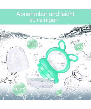 Silicone Baby Fruit Feeder & Pacifier | 3-Pack Fresh Fruit Feeders | Infant Bite Ring - Green - Buy Online on SooperMarket.com