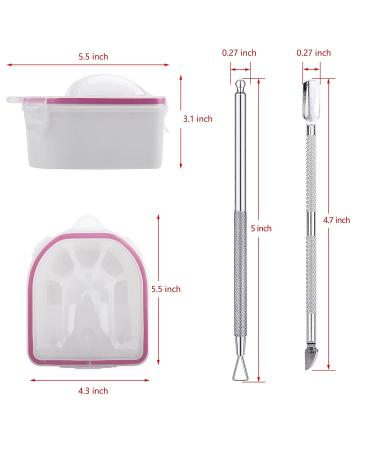 Nail Soaking Bowl Set with Cuticle Remover and Stainless Steel Peeler - 2PC Gel Polish Remover Kit for Manicure and Nail Art - Buy Online on SooperMarket.com