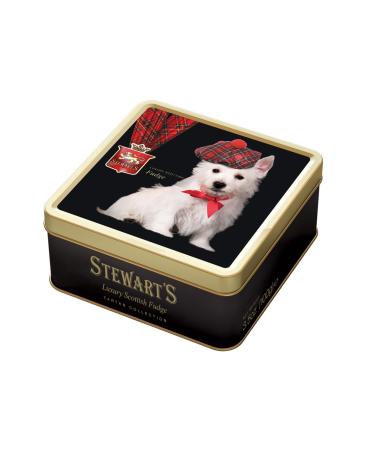 Stewart's - Westie Tin Filled with Luxury Fudge (100g) - Rich Creamy Decadent Velvety Indulgent Melt-in-your-mouth Buttery Smooth Luxurious Delectable Fudge 1 x 100g Westie Tin - Fudge
