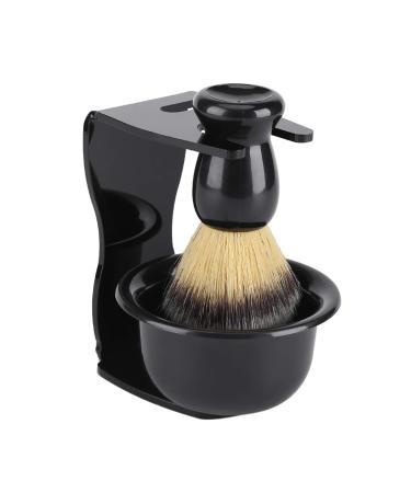 3-in-1 Shaving Brush and Bowl Set Shaving Kit for Men Includes Badger Hair Shaving Brush Shaving Bowl and Brush Holder Shaving Brush Set Black