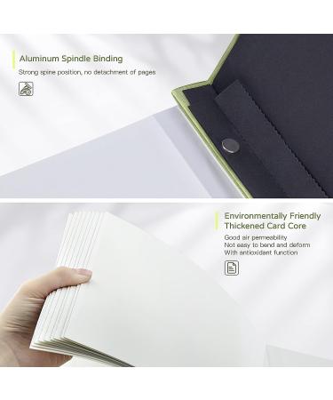 Popotop Large Self-Adhesive Photo Album - 40 Pages, DIY Scrapbook for Mom, Family, Baby & Wedding - Includes Metal Pen & Plastic Board - 11.5 x 10.6 - Grass Green - Buy Online on SooperMarket.com