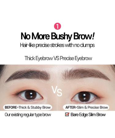ETUDE Bare Edge Brow Pencil 03 Grey Brown - Hexagon Brush Brow Mascara for Zero Clump & Defined Brows - Buy Online on SooperMarket.com