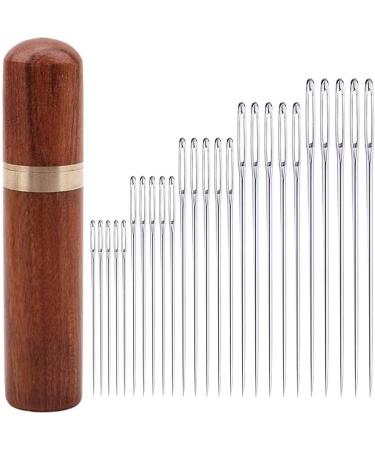 25-Piece Big Eye Hand Sewing Needles Set with Solid Wood Case - Buy Online on SooperMarket.com