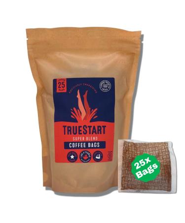 TrueStart Loose Coffee Bags Super Blend Quick Brew Biodegradable Bags in Recyclable Pouch (Pack of 1 Total of 25 Coffee Bags) Super Blend 25 Loose Bags (Pack of 1)
