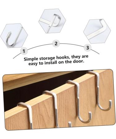 Hemoton 3pcs Wall Hangers for Clothes Cabinet Hook Over The Door Hanging Hooks Perforated Door Hat 7.5X6.5CM Silver - Buy Online on SooperMarket.com