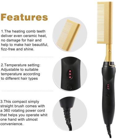 Buy Hot Comb Electric Straight Comb - Hair Curler & Straightener with US Plug | Fast International Shipping - Buy Online on SooperMarket.com