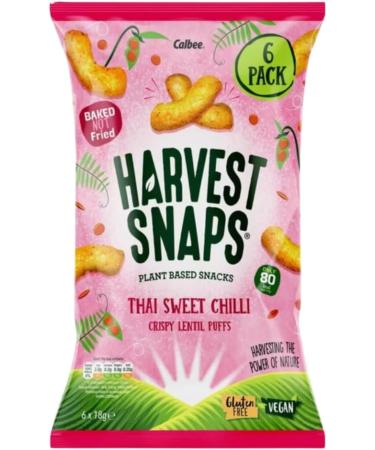 Vegan Snack Bundle Containing Harvest Snaps Thai Sweet Chilli Lentil Puffs 6 x 18g (2 Pack) - Buy Online on SooperMarket.com