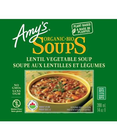 Amy s Kitchen Organic Lentil Vegetable Soup Vegan Gluten-Free Dairy-Free Lactose-Free Soy-Free Corn-Free Tree Nut-Free Kosher Plant-Based 12-pack (398ml per can) - Buy Online on SooperMarket.com