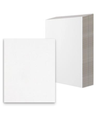 Golden State Art 10-Pack 8x10 Corrugated Cardboard Sheets Flat Cardboard Sheets for DIY Crafts Mailing Packing (White/Kraft Brown) 8x10 10 Pack