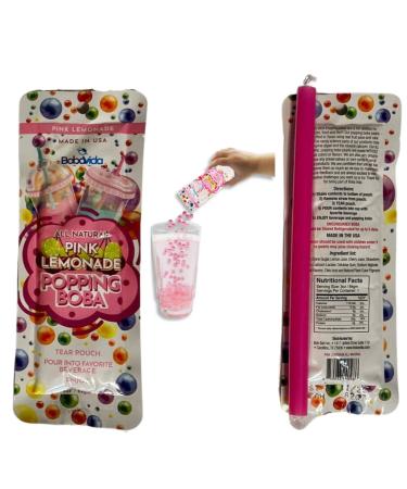 Popping Instant Boba Pearls Bubble Tea Tapioca Balls Vegan - Real Fruit Juice Flavors - Party Kit Drink & Dessert Topping - Single Serve Travel Size - Individual Packages - Mango, Passion Fruit, Pineapple, Orange, Pink Lemonade, Watermelon - Buy Online on SooperMarket.com
