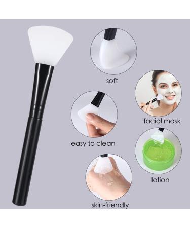 Silicone Face Mask Brush 2PCS Set - Flexible Facial Mud Applicator Tools for Moisturizers - Wood Handle, Ideal for Clay and Charcoal Masks - Buy Online on SooperMarket.com