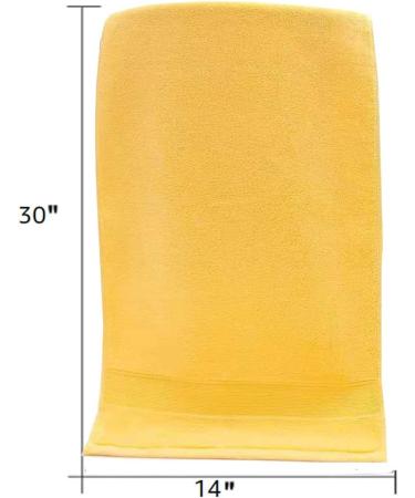RUIBOLU 100% Cotton Ultra Soft Hand Towels - 2 Set, 14x30 Bath, Hand, Face, Gym Towels - Yellow - Buy Online on SooperMarket.com