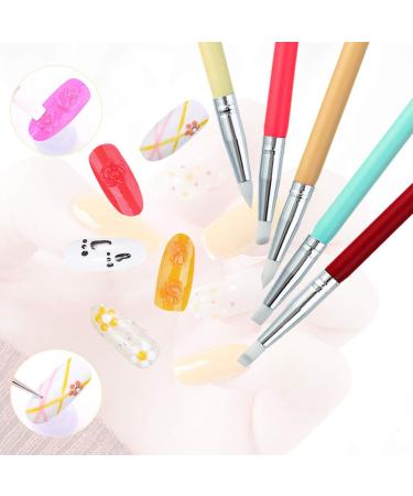 JASSINS 5PCS Nail Art Silicone Sculpture Pen - Dual Head Dotting Drawing Painting Tool Set - Buy Online on SooperMarket.com