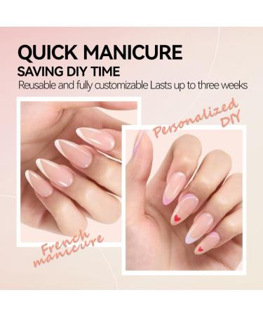 Gelike EC 240PCS Colored Gel X Nail Tips Medium Almond 2 in 1 X-Coat Tips - Sheer Nude | 12 Sizes for Salon & Home DIY - Buy Online on SooperMarket.com