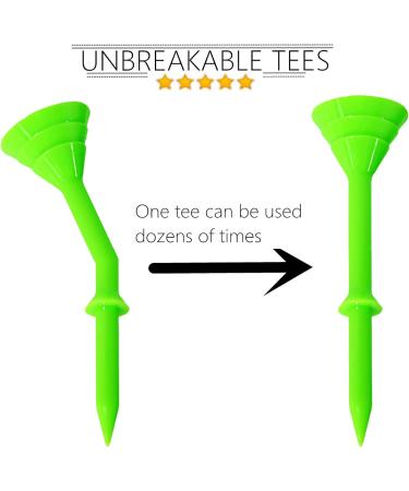 FINGER TEN Unbreakable Golf Tees 3 1/4 Inch 60 Pack - Durable Plastic Tees for Practice - 4 Colors Available - Buy Online on SooperMarket.com