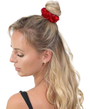 2 PCS Premium Large Red Velvet Hair Scrunchies for Women, Girls, and Kids - Buy Online on SooperMarket.com