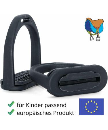 Compositi Amka Plastic Stirrup Profiles for Children & Adolescents - Shock Absorbing Moisture-Resistant Black Elastomer Insert | International Shipping - Buy Online on SooperMarket.com