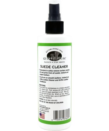 Griffin Suede & Nubuck Cleaner - 8 fl oz Spray for Shoes Boots Purses | Remove Water Dirt & Oil Stains | Made in the USA - International Shipping Available - Buy Online on SooperMarket.com