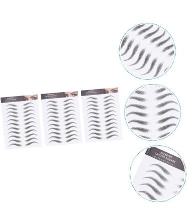 MUSISALY 3 Sheets Waterproof Eyebrow Stickers Waterproof Fake Eyebrows Sticker Eyebrows Transfer Stickers 21x15cm Black 2 - Buy Online on SooperMarket.com