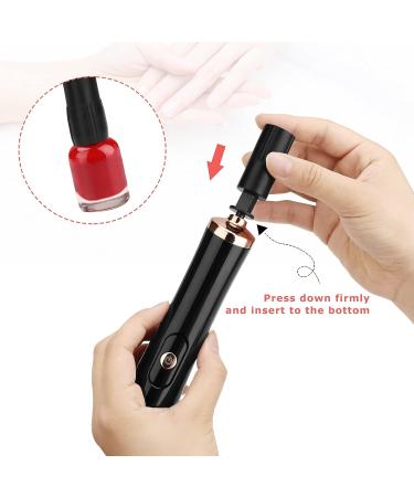 Electric Nail Lacquer and Glue Shaker for Eyelash Extensions - Handsfree Time Saving Tool with 2 Connectors, 9 Caliber Sizes, Even Liquid Mixing - Black - Buy Online on SooperMarket.com