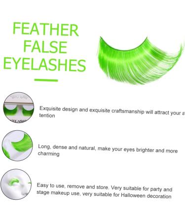 ABOOFAN 10 Pairs Halloween Extra Long False Eyelashes Lashes Halloween Dance Costume Eyelashes Cosplay Fake Lashes Green Eyelashes Curly Fancy Fake Chemical Fiber Gothic Extend Girl - Buy Online on SooperMarket.com