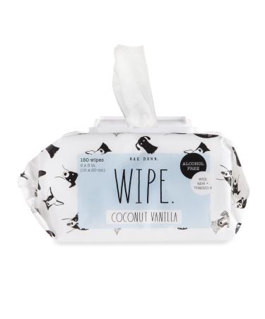 Rae Dunn Dog Wipes Cleaning Deodorizing Paw Wipes, Pet Supplies for Grooming with Oatmeal, Aloe and Vitamin E, 150/200/300/400 Count 150-Count Wipes Coconut Vanilla Wipe