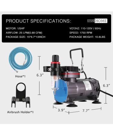 VIVOHOME 110-120V Professional Airbrushing Paint System with Compressor and 3 Kits - Black - Buy Online on SooperMarket.com