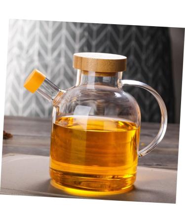 HOMSFOU Glass Terrarium Glass Oil Bottles Oil Pourer Vinegar Dispenser Cruet Bottle Glass Containers with Lids Olive Oil Cruet Seasoning Shakers with Lids Cooking Oil With Cover medium As Shown - Buy Online on SooperMarket.com