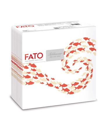 Fato - Dry paper napkins airlaid textile effect pack of 50 napkins size 40x40 folded in 4 Coral Tide decor