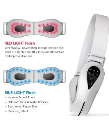 Electric Double Chin Reducer Machine | 4 Modes for Face Lift & Firming | Eliminate Saggy Skin and Double Chin - White - Buy Online on SooperMarket.com