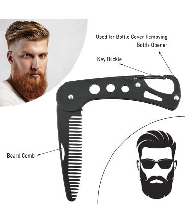 YancLife Stainless Steel Folding Beard Comb for Men - Anti-static Pocket Comb for Grooming Beards, Mustaches & Hair Styling | 9.5 * 3 * 1.5cm - Buy Online on SooperMarket.com