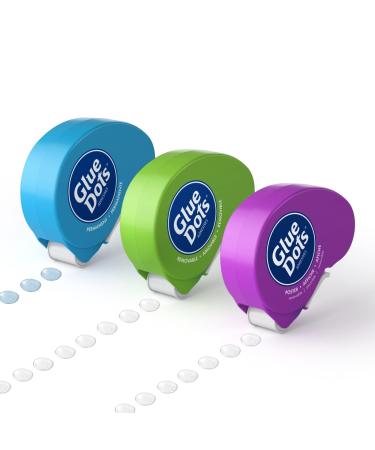 Glue Dots Dot N' Go Glue Dot Dispenser Project Pack with 200 Permanent, Poster, and Removable Double-Sided Adhesive Craft Dots Each, 3/8-Inch