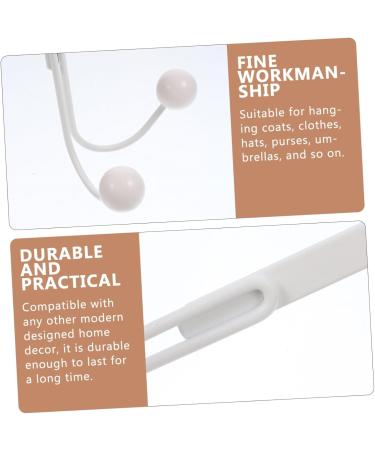 Hemoton 2pcs Double Hook Coat Hangers Towel Rack Clothes Hangers Hooks Door Hook Hanger Nail Hat Hook 14x9cm White - Buy Online on SooperMarket.com