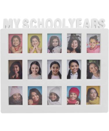 School Years Collage Frame for K-12 Graduation Photos - Holds 15 Pictures (White) - Buy Online on SooperMarket.com