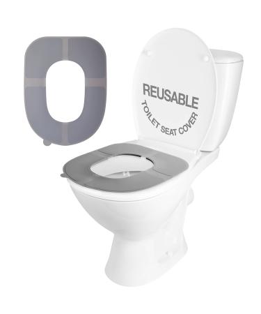 Reusable Silicone Toilet Seat Cover, Waterproof, Non-Slip, Toilet Seat Covers for Adults and Kids Potty Training, Public Restrooms, Travel Essentials for Airplane, Camping, Travel Bag Included