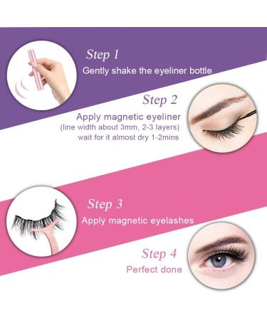 Magnetic Eyelashes and Eyeliner Kit - 5 Pairs of Custom Life & Party Styles - Natural Look with 5 Magnets - Easy to Apply and Remove - Buy Online on SooperMarket.com