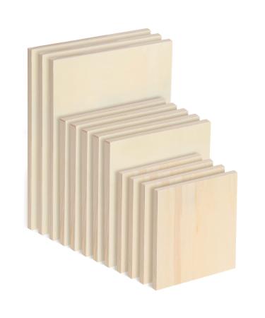 12 Pieces Wood Canvas Boards Unfinished Wooden Panel Boards Wood Paint Pouring Panels for Painting Drawing Home Decor  3 Sizes 3 Sizes 12