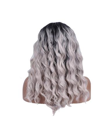 Buy SHIYID Heat Resistant Synthetic Lace Front Wig - Black Roots Loose Wave Middle Part Wig | International Shipping Available - Buy Online on SooperMarket.com