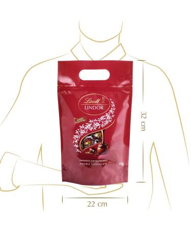 Lindt Lindor Double Chocolate 1 kg Bag | 80 Soft Melting Pralines | Resealable Large Pack | Ideal Gift for Chocolate Lovers - Buy Online on SooperMarket.com