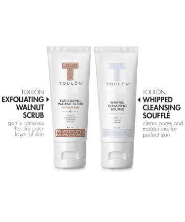 Exfoliating Scrub Set | Natural Spa Bath & Shower Kit for Men & Women | Anti-Aging Face Cleanser & Walnut Body Scrub | Perfect Skin Care Gift Set - Buy Online on SooperMarket.com
