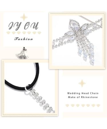 IYOU Boho Rhinestone Headband Silver Crystal Head Chain Vintage Bridal Headpiece Hair Jewelry for Women Gatsby Party - Buy Online on SooperMarket.com