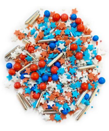 Sprinkletti - Stars and Stripes- 30g Cake Topper Sprinkles - Chocoballs Rods Balls Strands And Sugar Star Shapes - Edible Cake Decorations - Birthday Cake Sprinkles 30g Stars and Stripes - Buy Online on SooperMarket.com