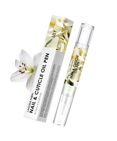 Lagunamoon Cuticle Oil Pen for Nail Care 5ml Nail Oil Pen with Natural Ingredients to Moisturize and Nourish Dry Nails and Cuticles Cuticle Oil to Prevent Nail Cracking and Hangnails Lily