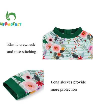 UPF 50+ Pink Flower Baby Girls Swimsuit with Snap Bottom | UV Protection Swimwear for 3-6 Months - Buy Online on SooperMarket.com