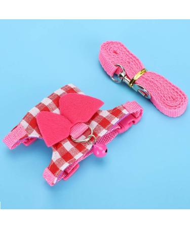 Small Pet Vest Chest Strap Pet Walking Harness and Leash Set Rabbit Squirrel Ferret Hamster Pink Vest Harness(S) - Buy Online on SooperMarket.com