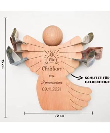 Cimvidi Holzengel | Engraved Wooden Angel Gifts for Baptism & Communion - Perfect for Boys & Girls - Buy Online on SooperMarket.com